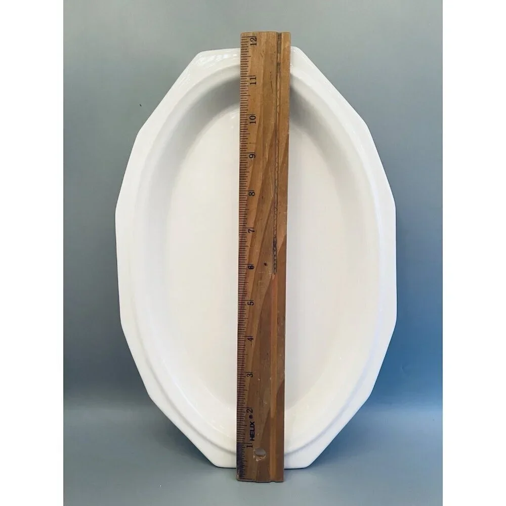 Set of 2 Vintage USA Heritage White Dishes- Serving Platter & Baker Pfaltzgraff
